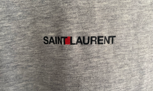 YSL Used Saint Laurent Logo Tee Grey - test