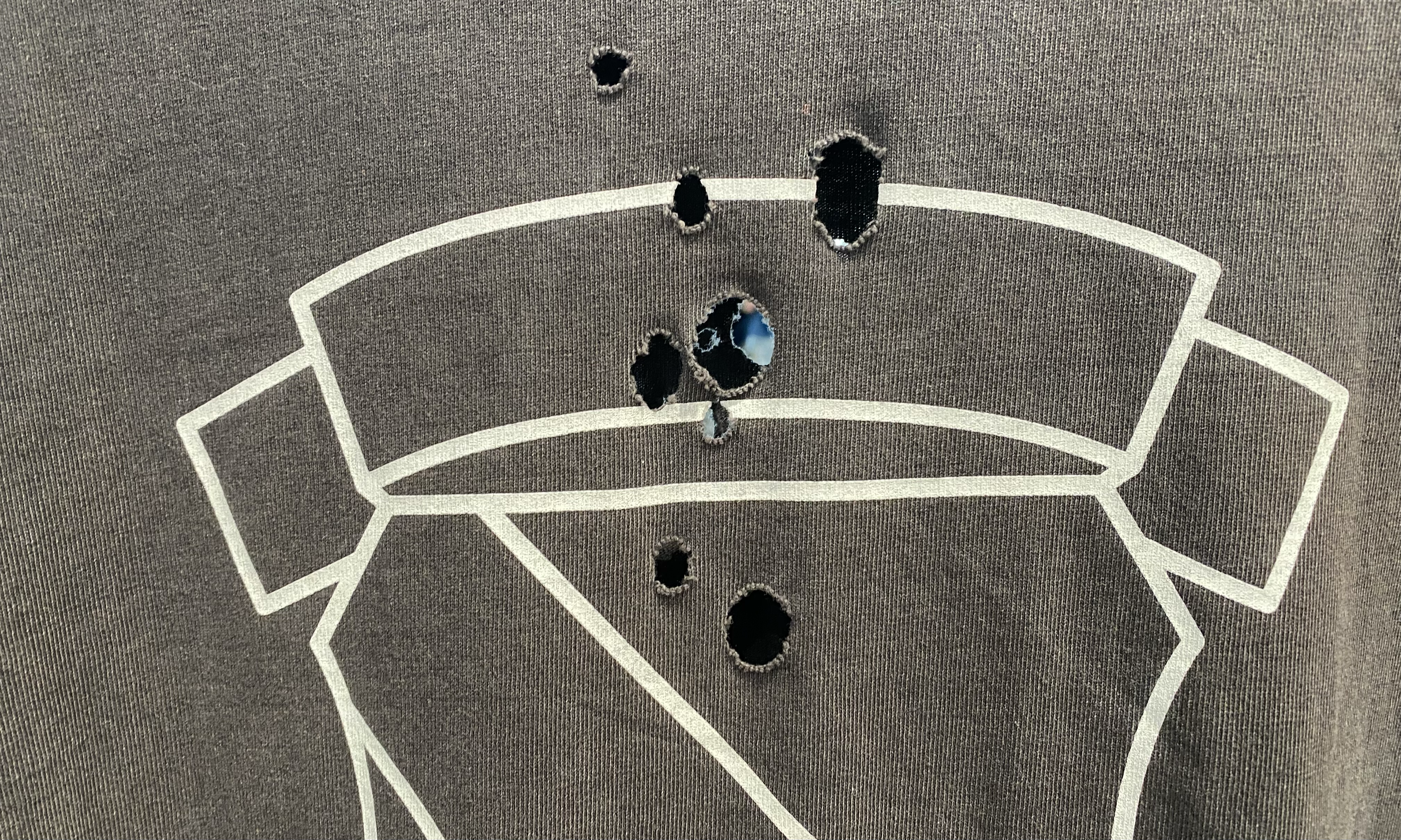 Number (N)ine Used Number (N)ine Bullet Holes T Shirt Brown - 514251714