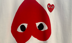 CDG Used CDG Polka Dot With Upside Down Heart T-Shirt White - 531251201