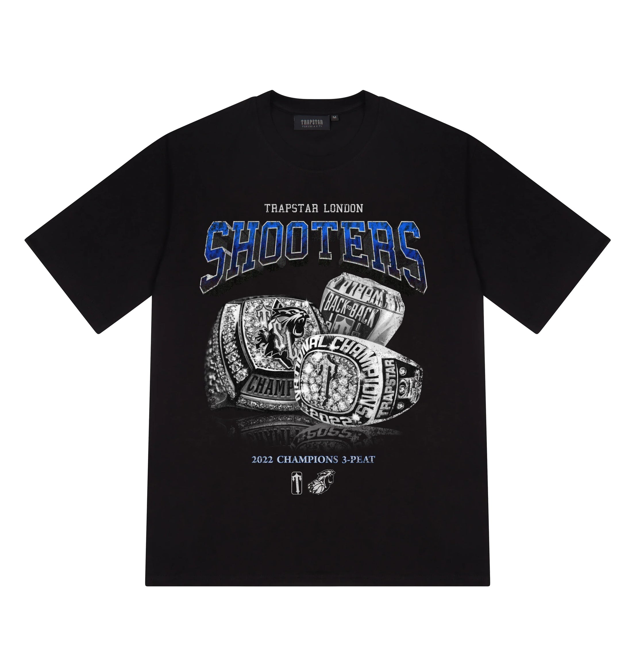 Trapstar Used Trapstar Three-peat Champions Tee Black/Blue - test
