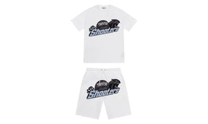 Trapstar Shooters Short Set White/Blue - TRAP-TRSSSW-BBLUE