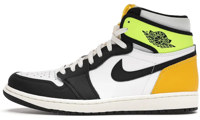 Jordan 1 Retro High White Black Volt University Gold