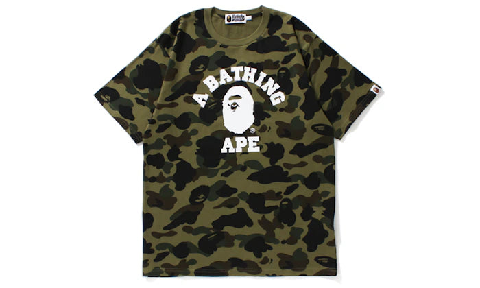 BAPE 1st Camo College Tee Green