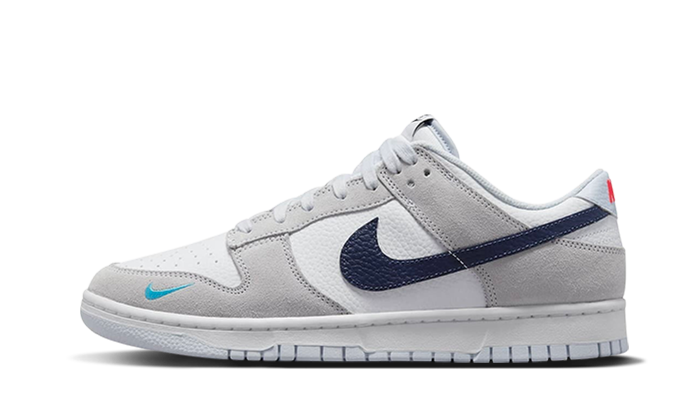 Nike Dunk Low White Grey Navy Aqua Mini Swoosh – hypebeastbaltics
