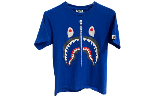 Bape Used Bape Blue Shark Silver Zip Tee  - 119251808