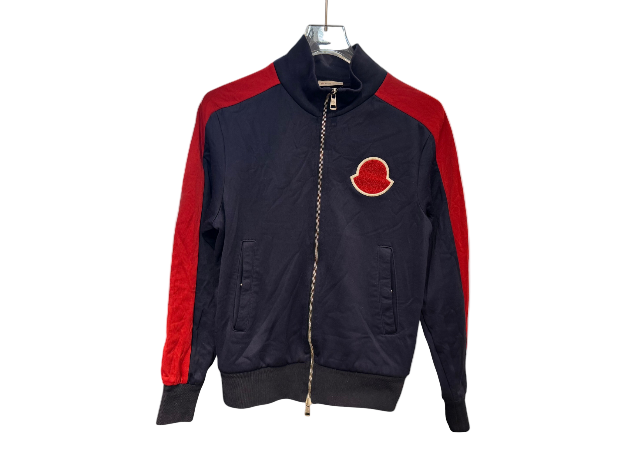 Used Moncler Big Logo Tracksuit Navy Red