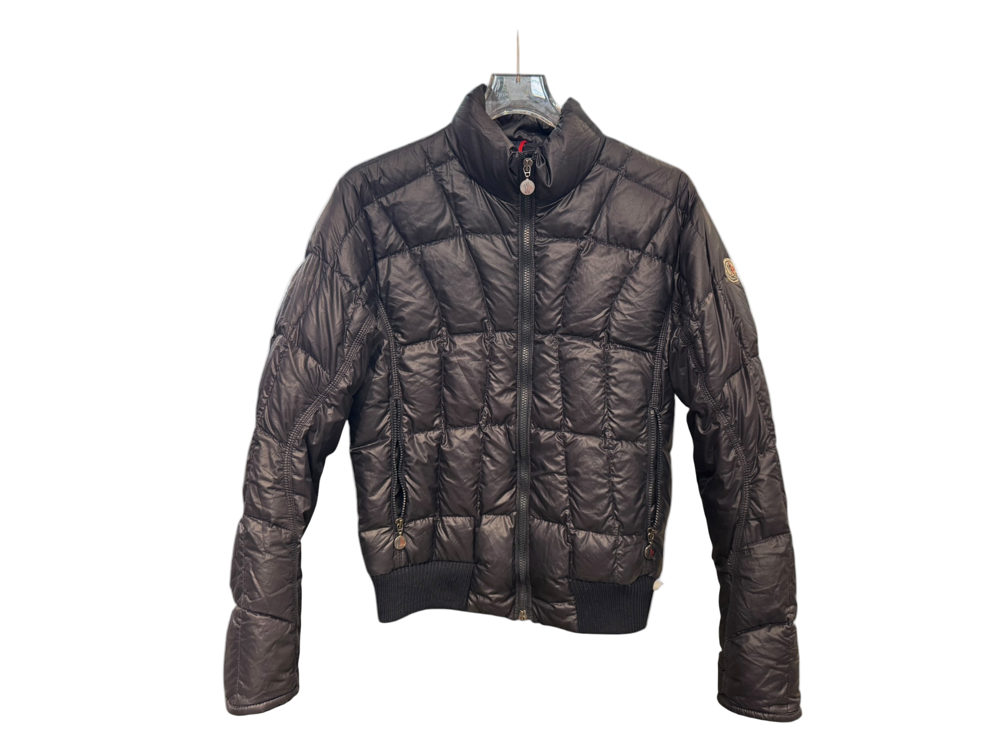 Used Moncler Checkered Down Jacket Black