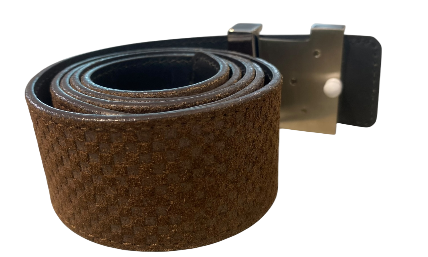 Used Louis Vuitton Belt Initiales Damier Mini Moka