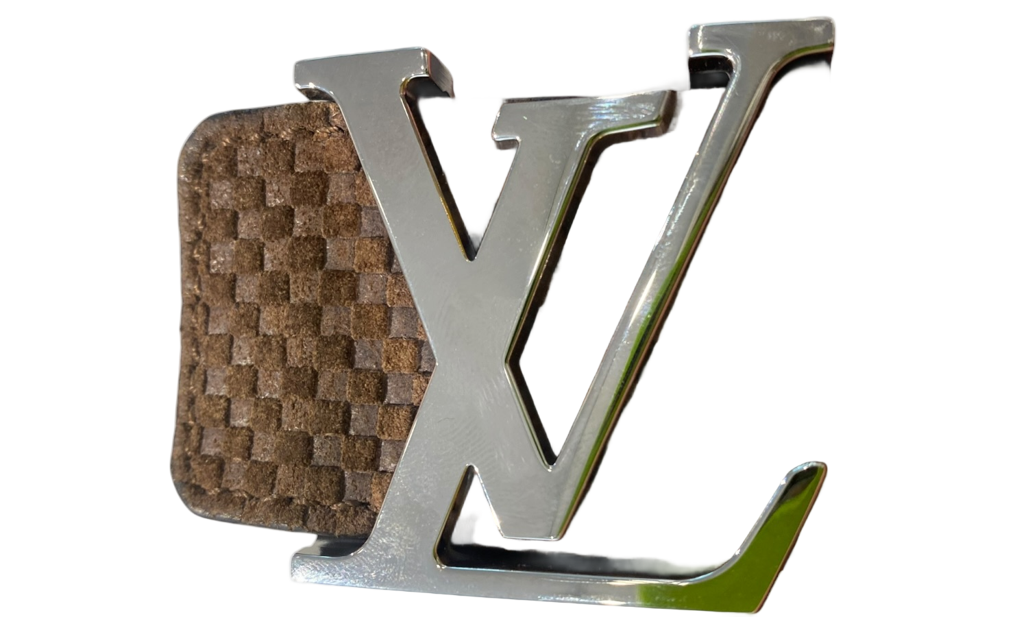 Used Louis Vuitton Belt Initiales Damier Mini Moka