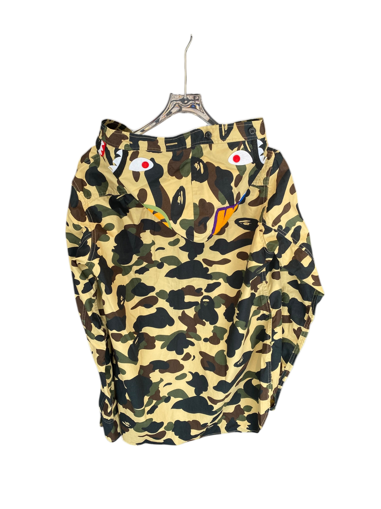 Used A BATHING APE Ape Head Camouflage Printed Single Breasted Hooded Long-sleeved Jacket Yellow Camouflage