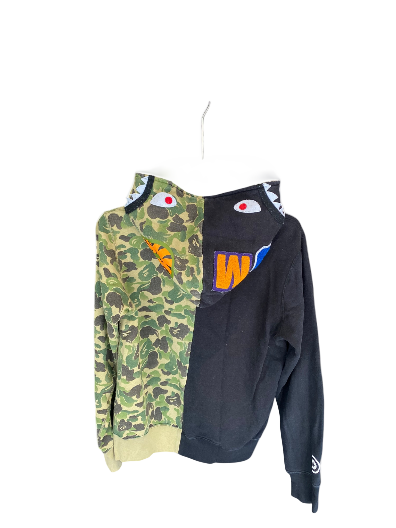 Used A BATHING APE BAPE Shark Hoodie – Black/Brown Camo