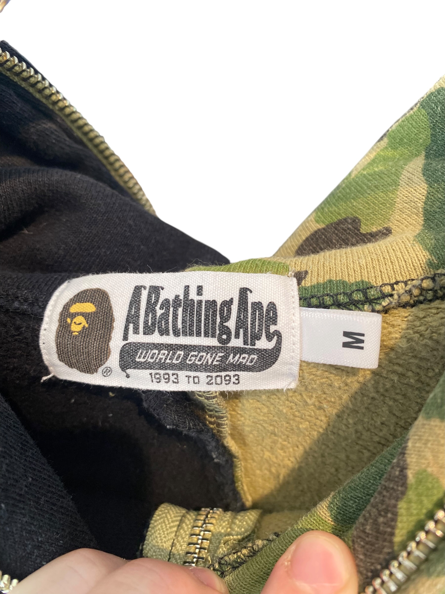 Used A BATHING APE BAPE Shark Hoodie – Black/Brown Camo