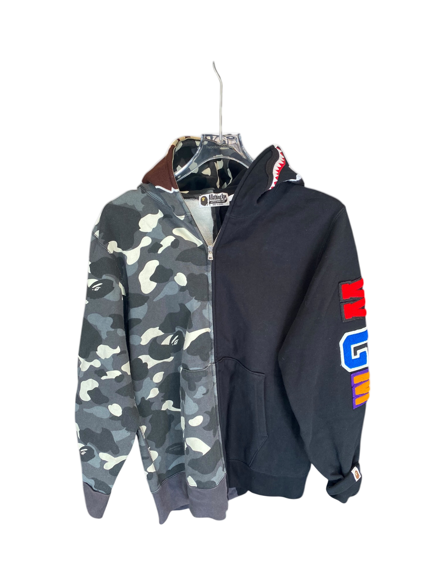 Used A BATHING APE Black/Grey Camo Zip Up