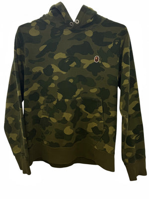 a Bathing Ape Green Camo Small Logo Hoodie
