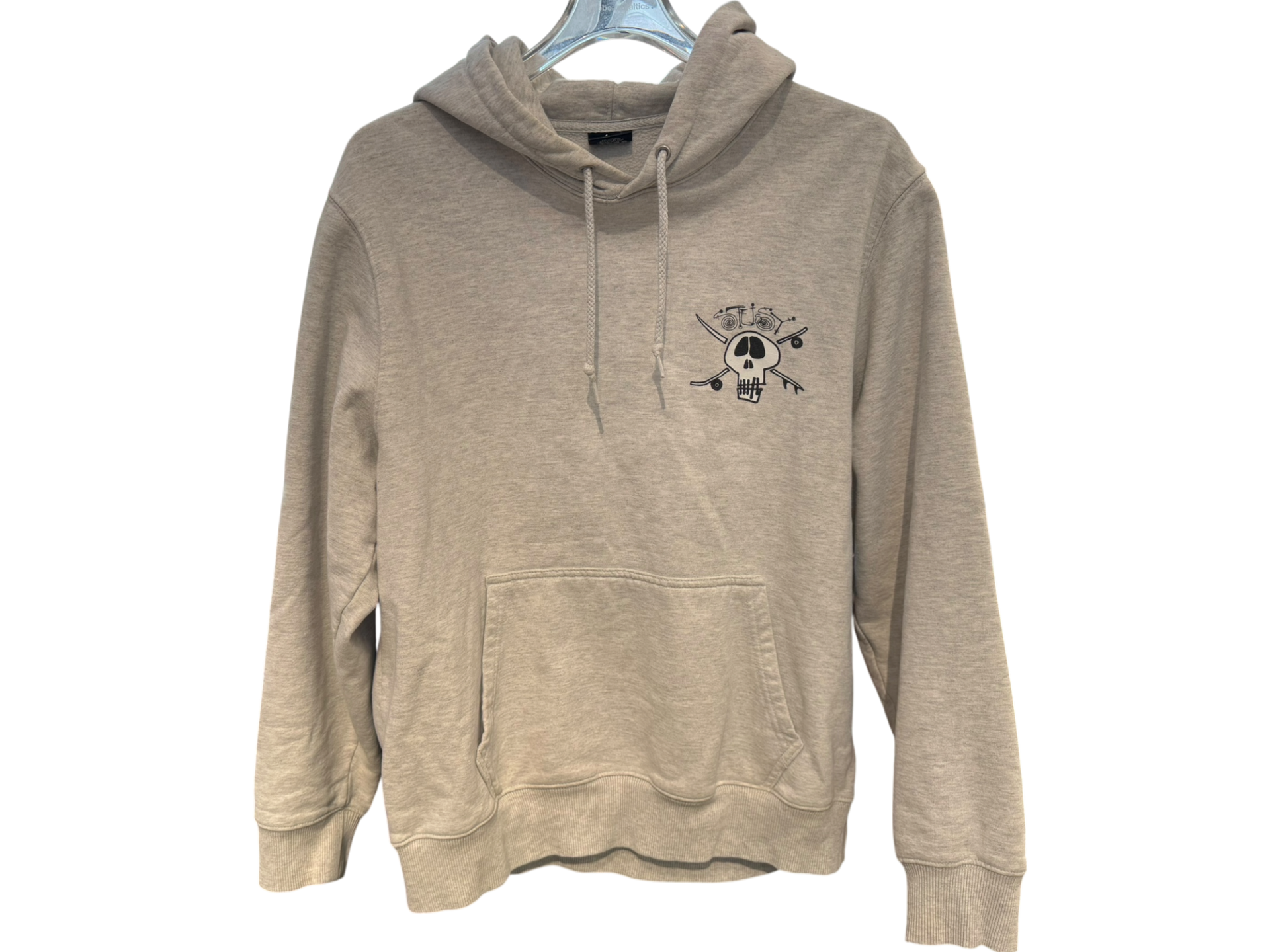 Used Stussy Grey Surf Skate Skull Hoodie – hypebeastbaltics