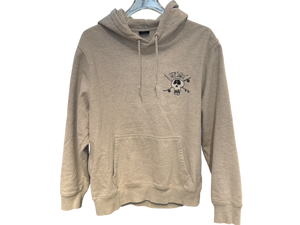 Used Stussy Grey Surf Skate Skull Hoodie