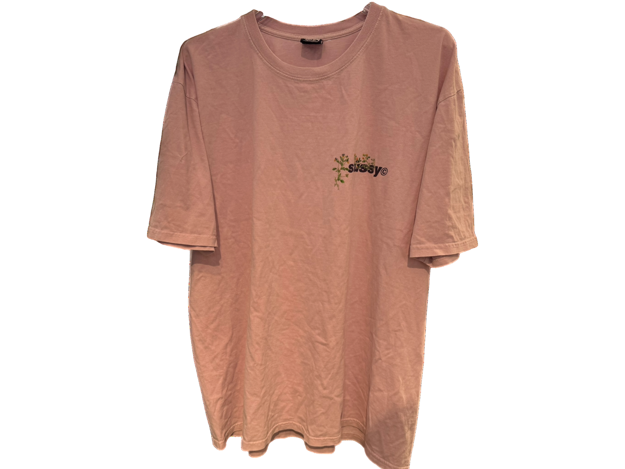 Used Stussy Flower Logo Tee Pink