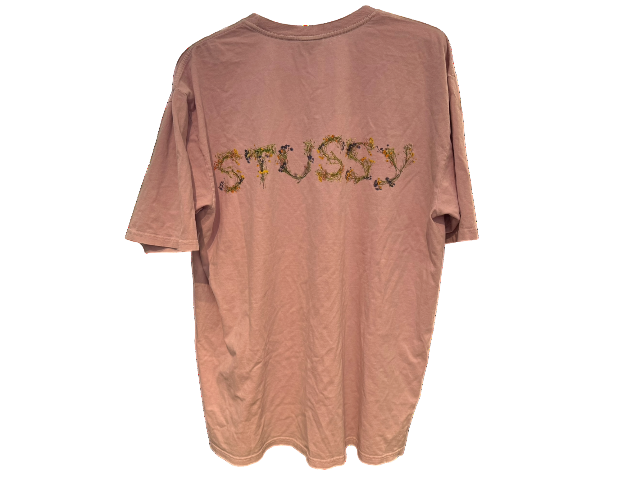 Used Stussy Flower Logo Tee Pink