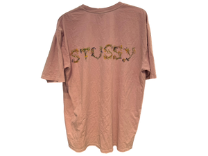 Used Stussy Flower Logo Tee Pink