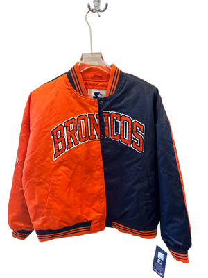Starter denver broncos varsity jacket navy orange