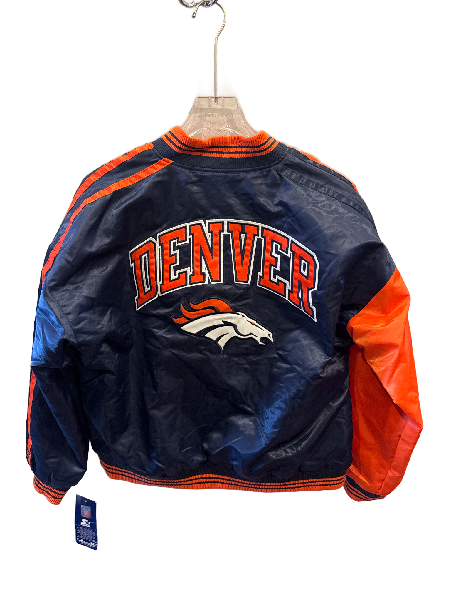 Starter denver broncos varsity jacket navy orange
