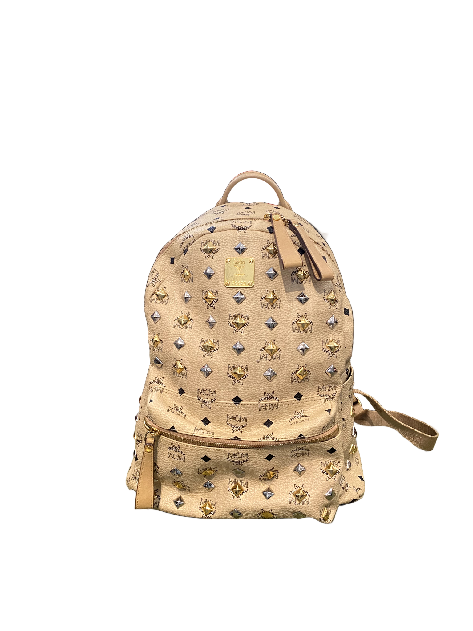 Used MCM Loveless & Guild Prime Exclusive Beige Allover Visetos Backpack