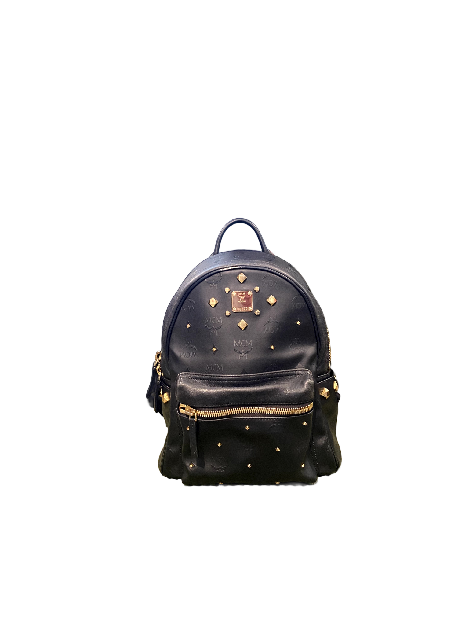 Used MCM Black 4 Viseto Mini Backpack