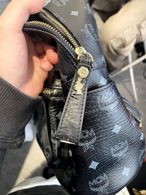 Used MCM Black 4 Viseto Mini Backpack