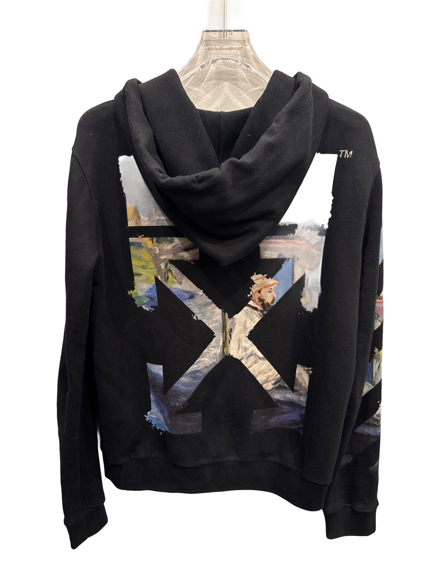 Used Off-white SS19 impressionism monet arrow zip hoodie black