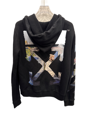 Used Off-white SS19 impressionism monet arrow zip hoodie black