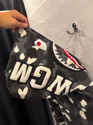 Used Bape black camo zip up hoodie
