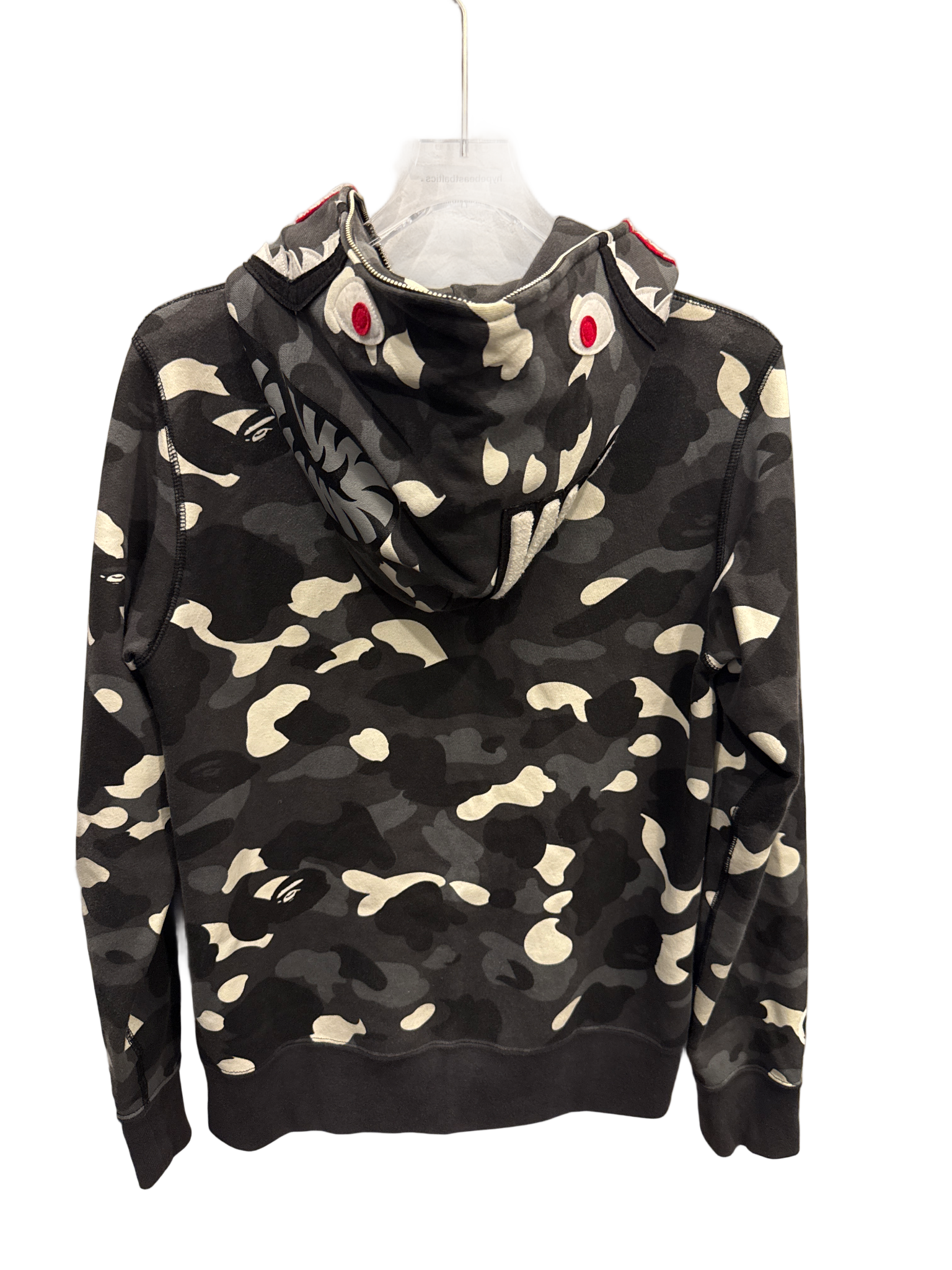 Used Bape black camo zip up hoodie