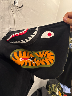 Used Bape Shark Full zip hoodie camo/black hood black