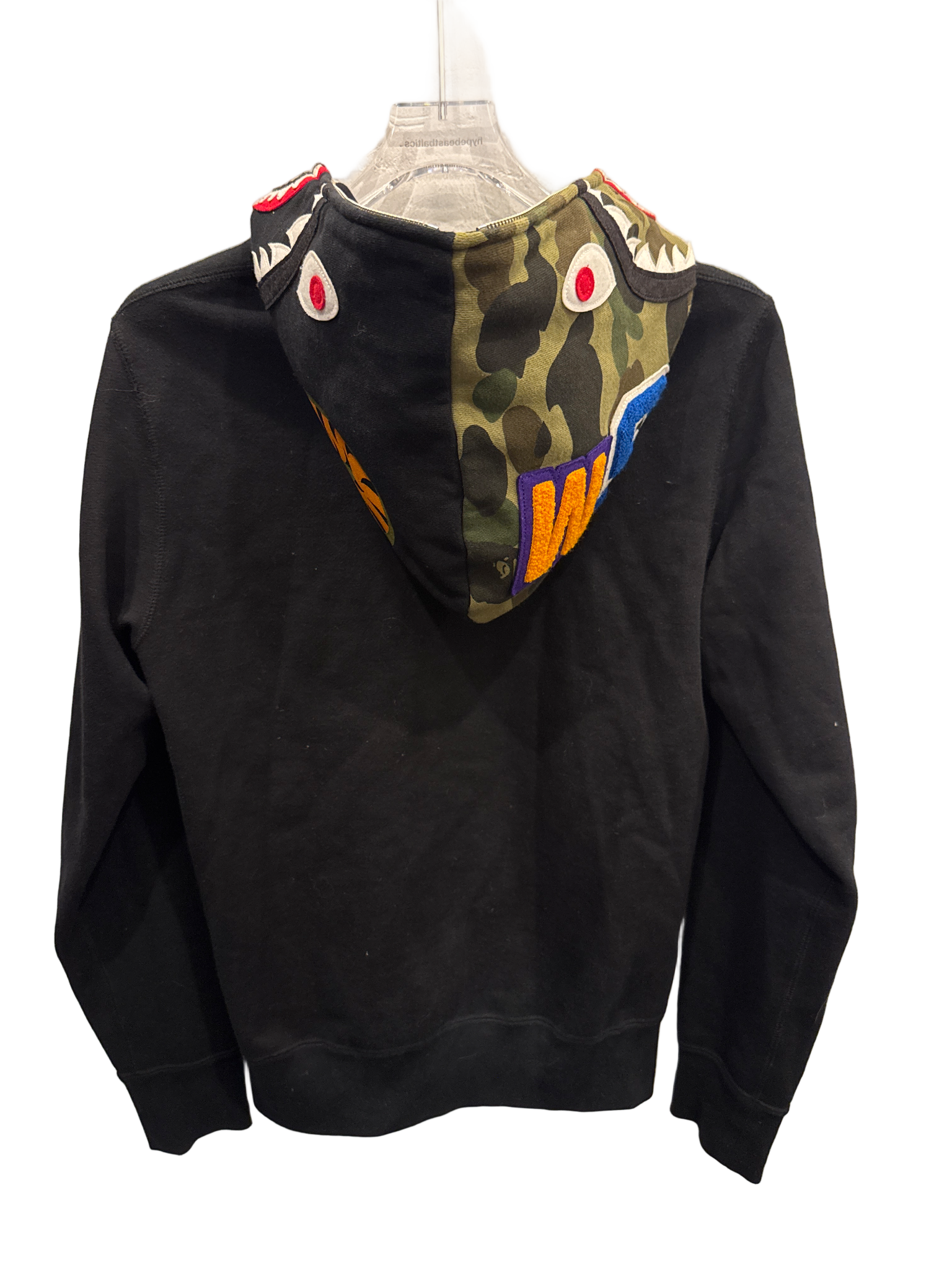 Used Bape Shark Full zip hoodie camo/black hood black
