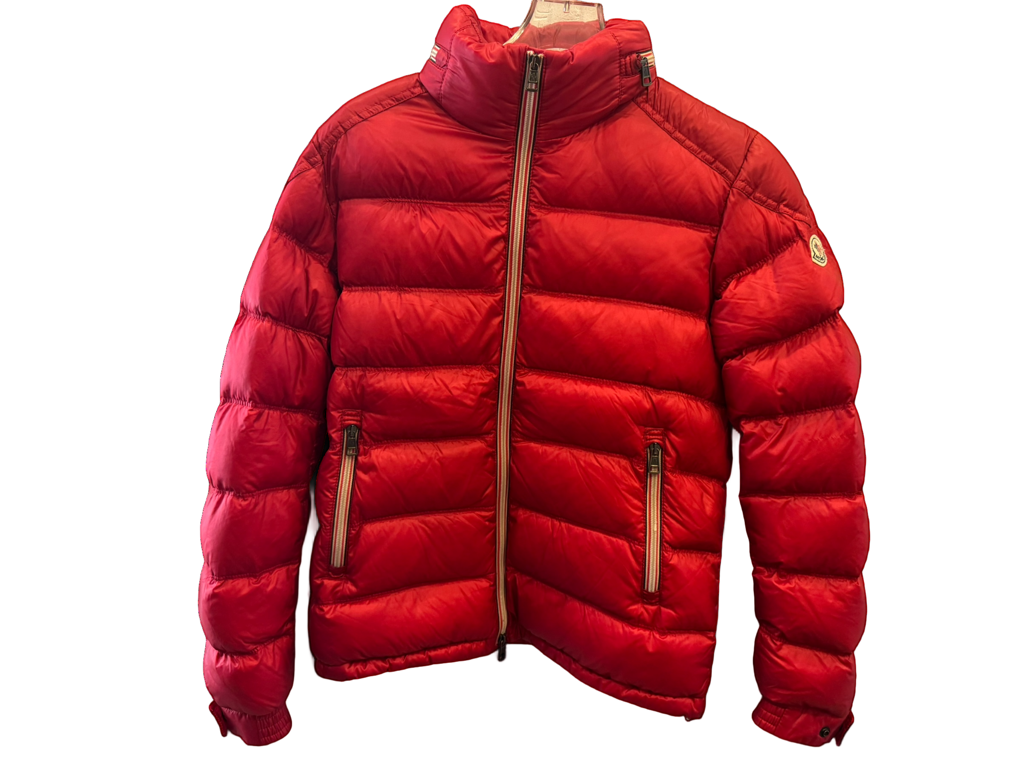 Used Moncler Gaston Puffer Jacket Red