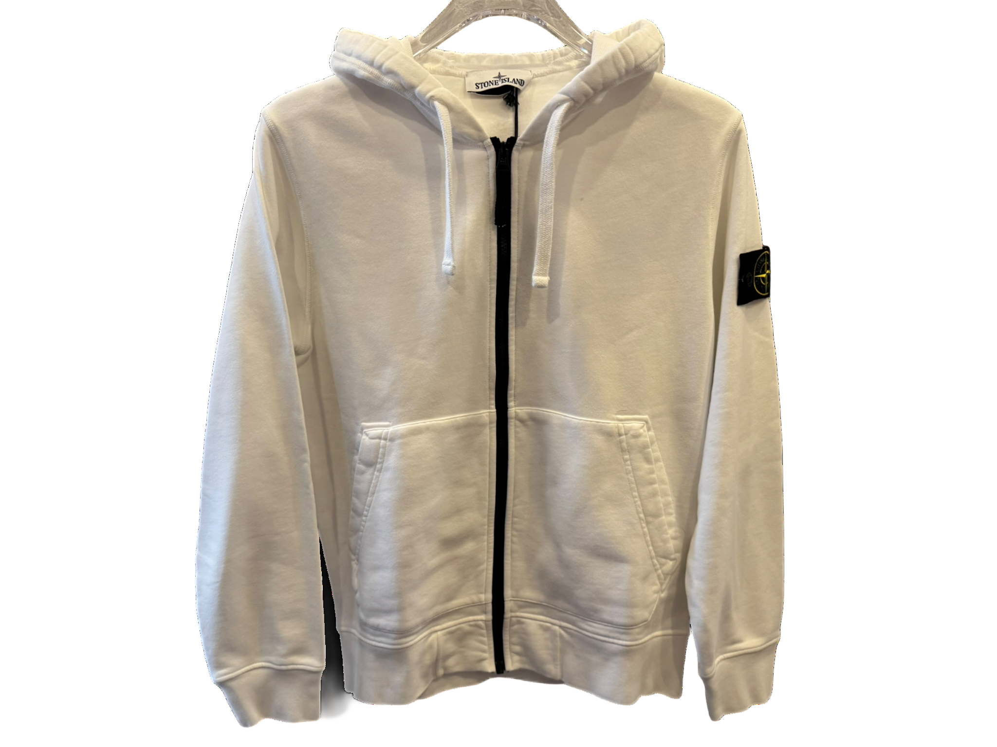 Stone Island Zip-Up Hoodie White