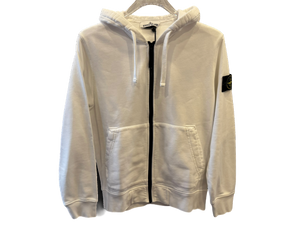 Stone Island Zip-Up Hoodie White