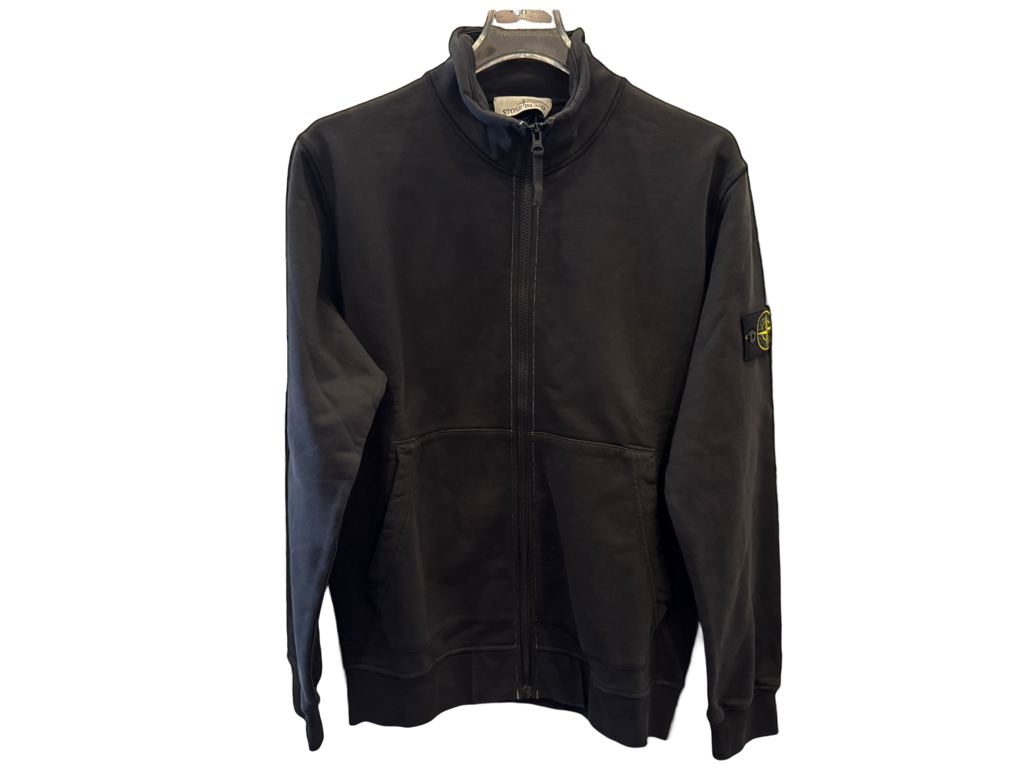 Stone Island Zip-Up Sweatshirt Black