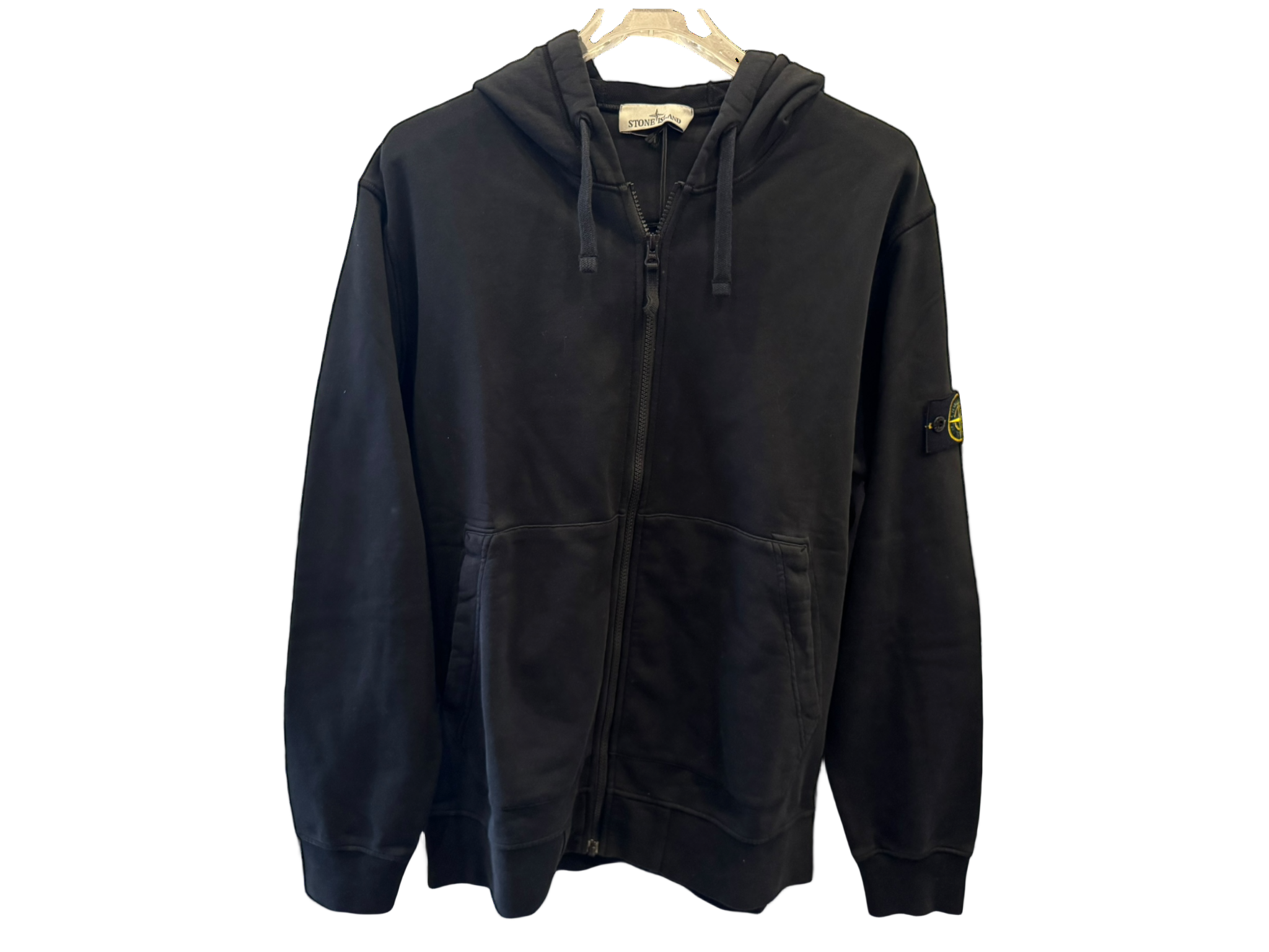 Stone Island Zip-Up Hoodie Black