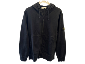 Stone Island Zip-Up Hoodie Black