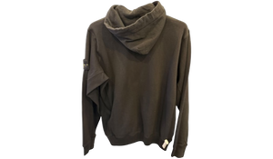 Stone Island Silver Zip Hoodie Black