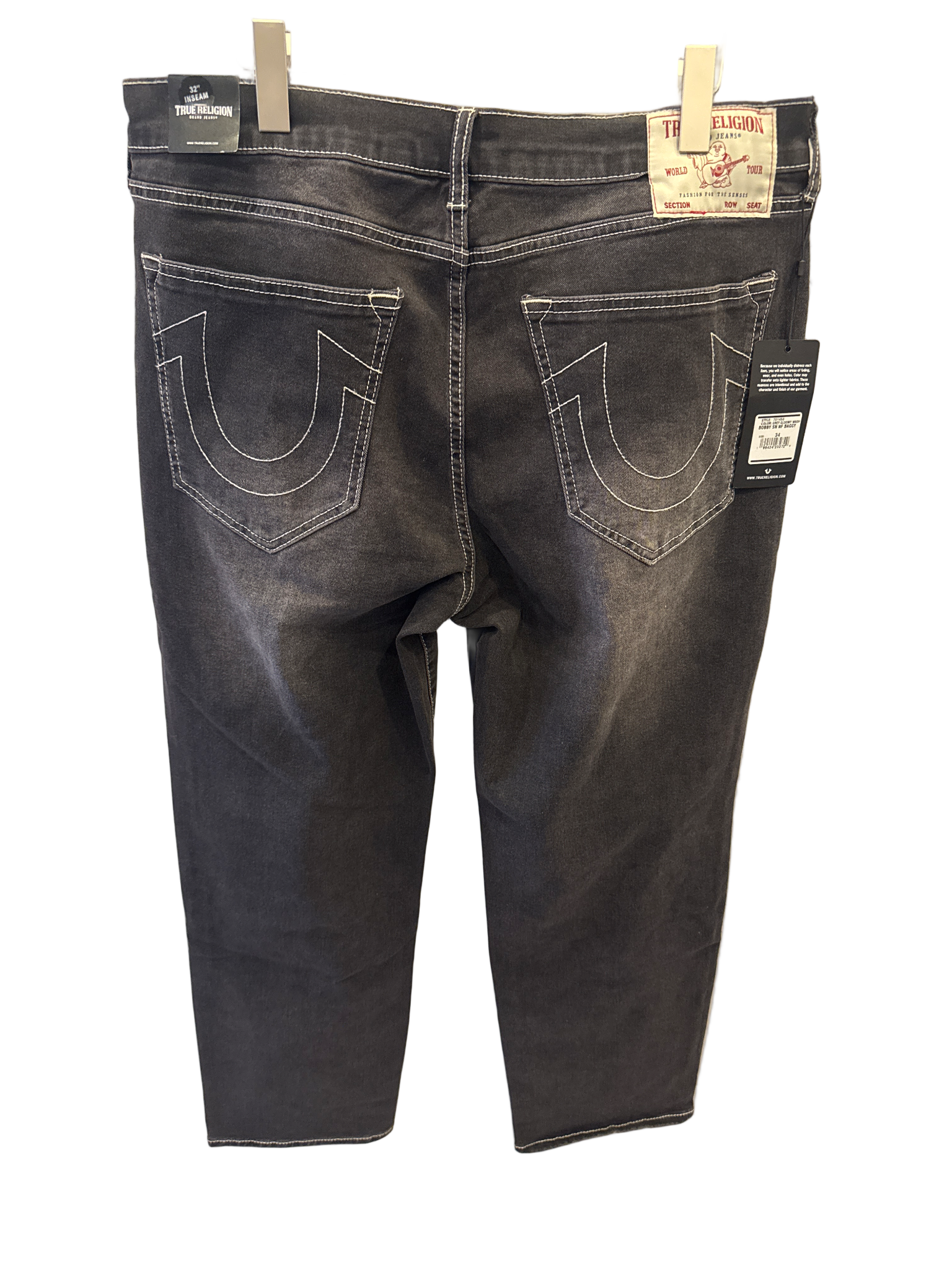 True Religion Bobby Relaxed Baggy Washed Black