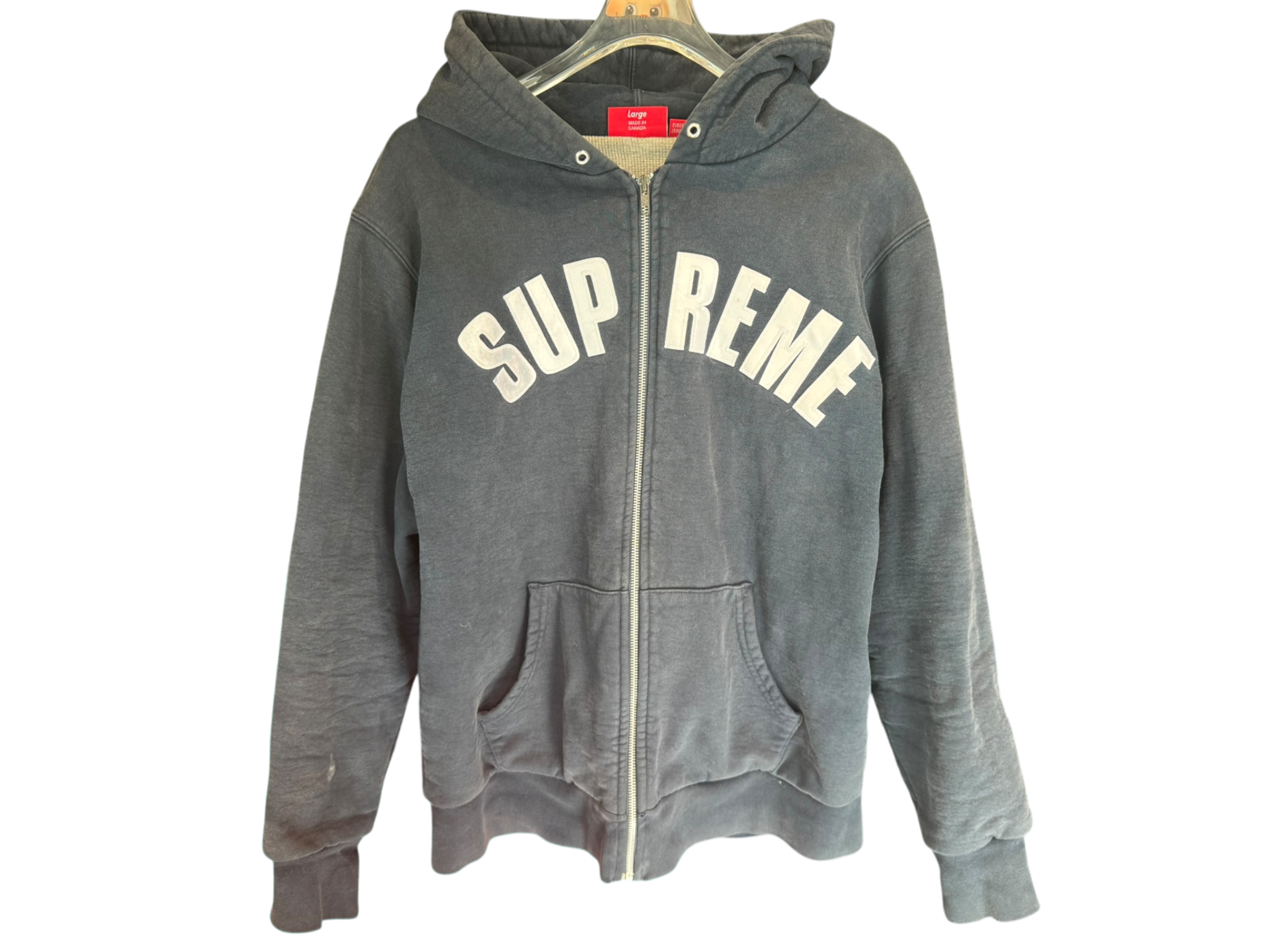 Used Supreme Arc Logo Thermal Zip Up Sweatshirt