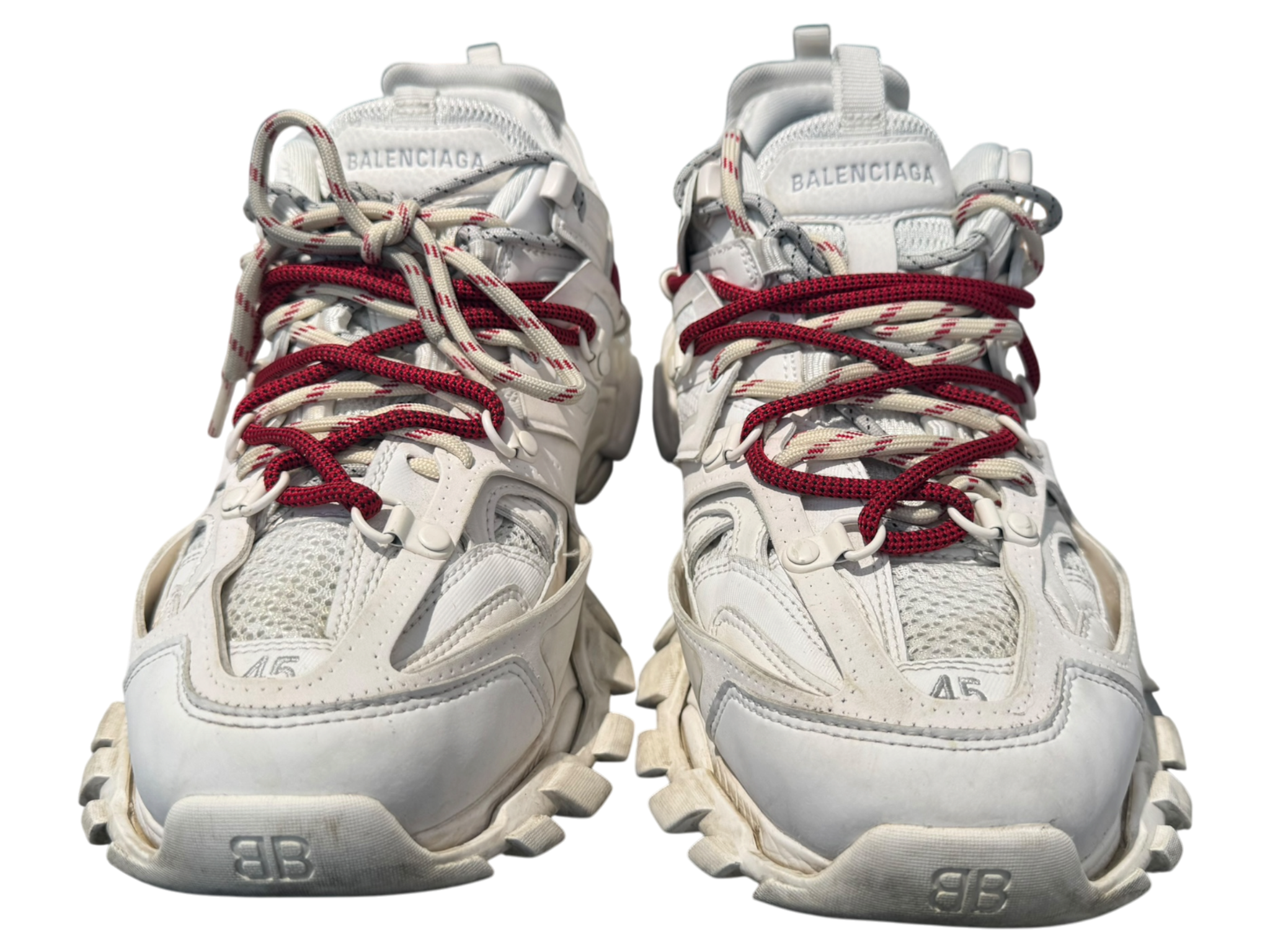 Used Balenciaga Track Trail Laces White Red Grey Black