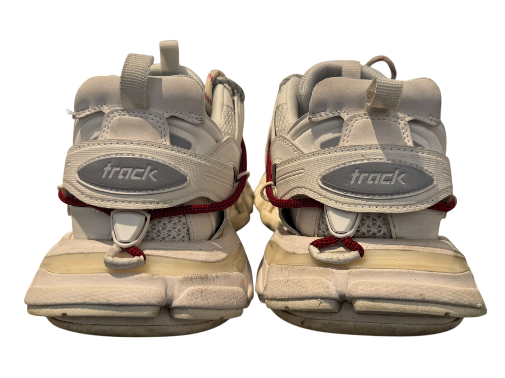 Used Balenciaga Track Trail Laces White Red Grey Black