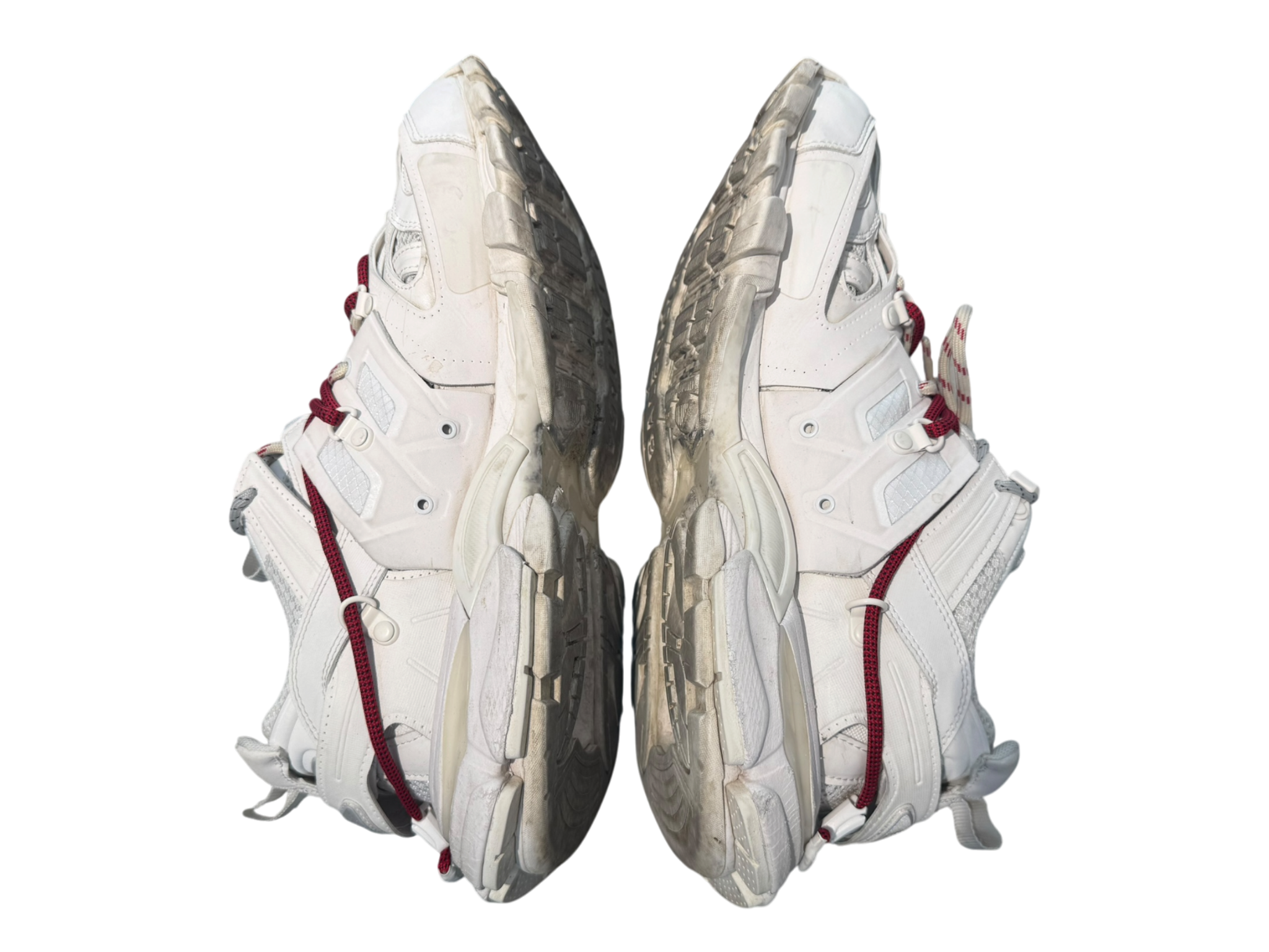 Used Balenciaga Track Trail Laces White Red Grey Black