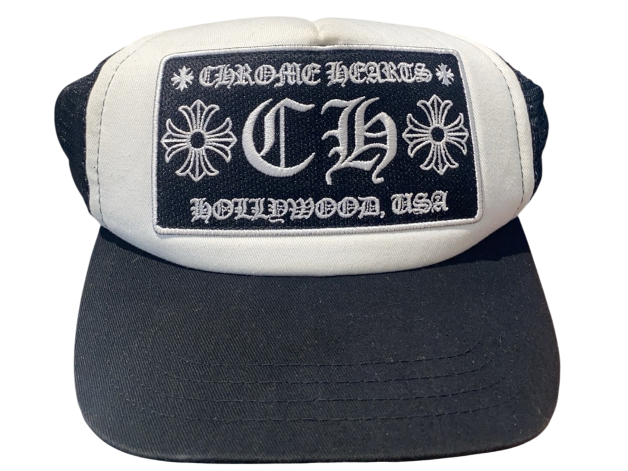 Used Chrome Hearts CH Hollywood Trucker Hat Black/White