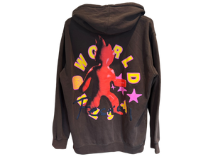 Used Travis Scott Astrofest Flame Guy Hoodie Brown