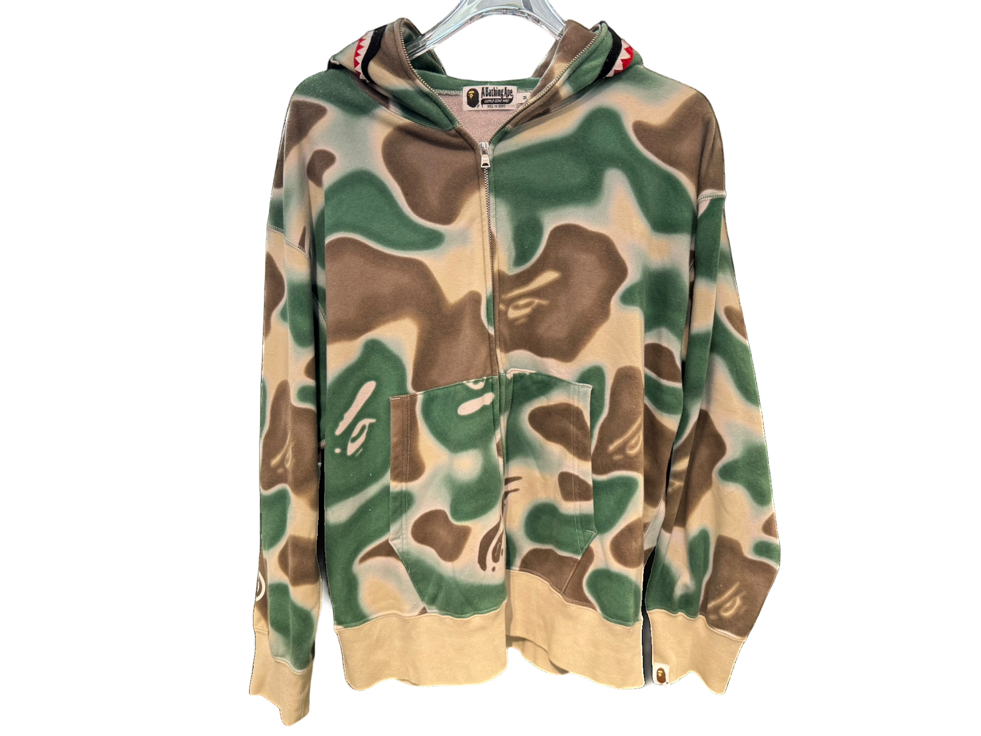 Used Bape Liquid Camo Shark Full Zip Hoodie