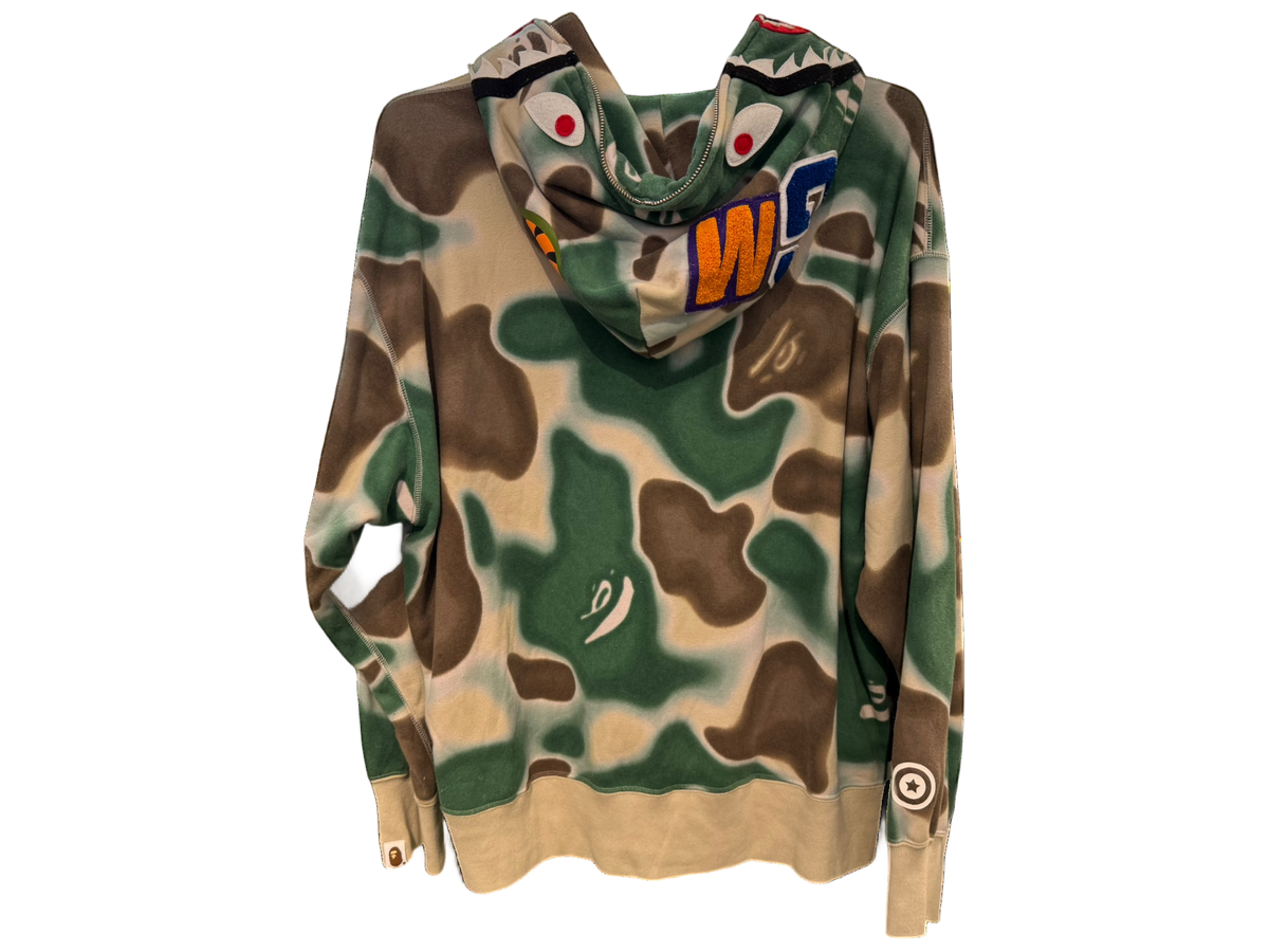 Used Bape Liquid Camo Shark Full Zip Hoodie
